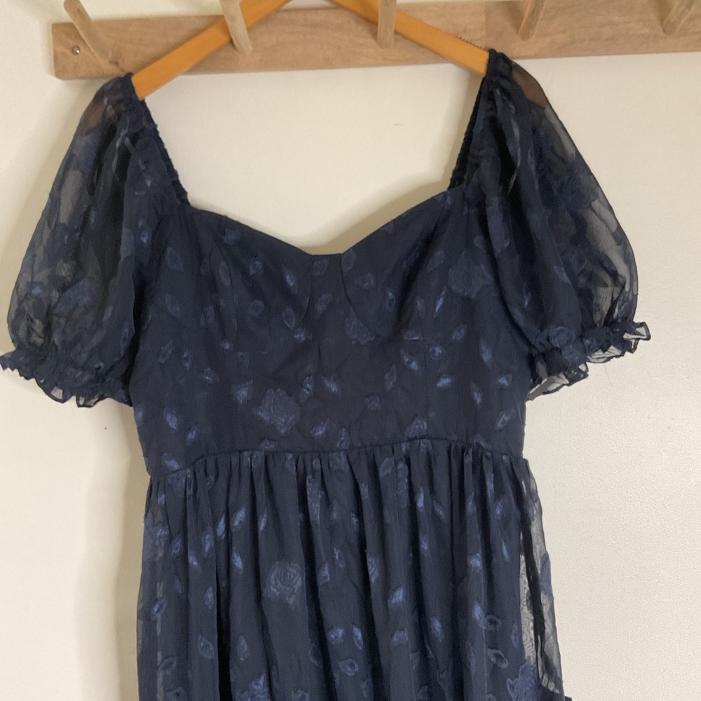 Lulu's Navy Blue Puff Sleeve Maxi Dress - Picture 5 of 15